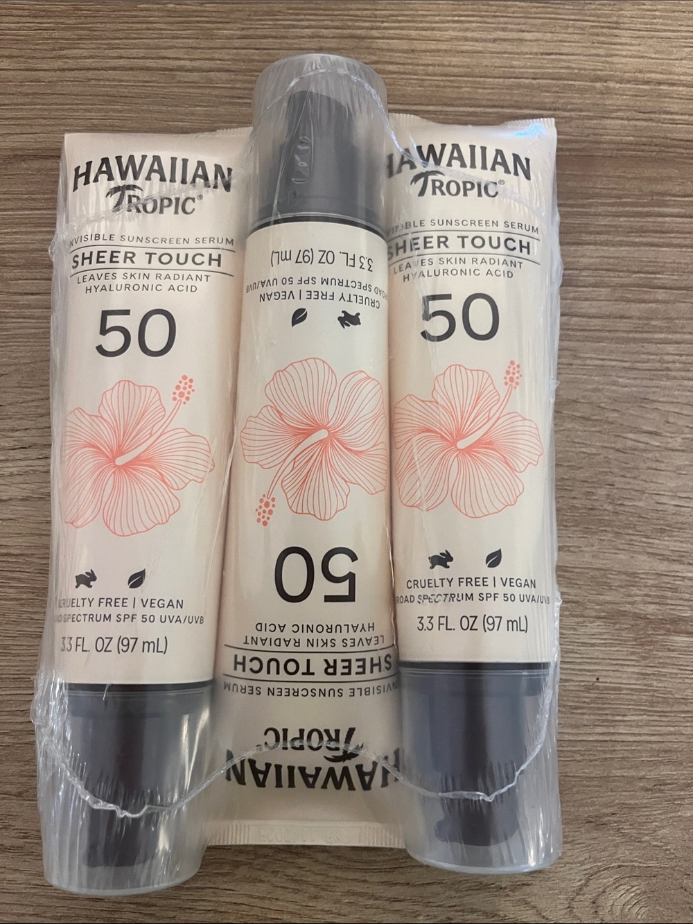 3 Bottles Of Hawaiian Tropic Sheer Touch Serum Invisible Sunscreen 50 SPF. NWT